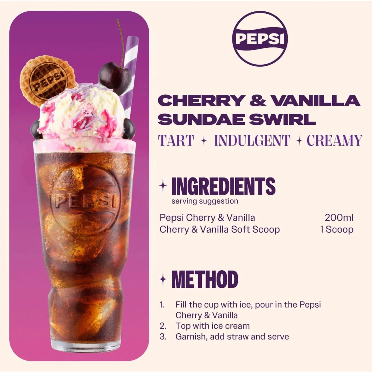 Zero Sugar Cherry & Vanilla Flavour by PEPSI