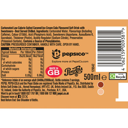 Zero Sugar Salted Caramel Flavour 500ml by PEPSI