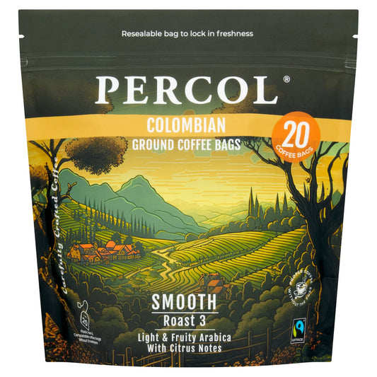 Colombian Coffee Bags 20 Pack 160g by PERCOL