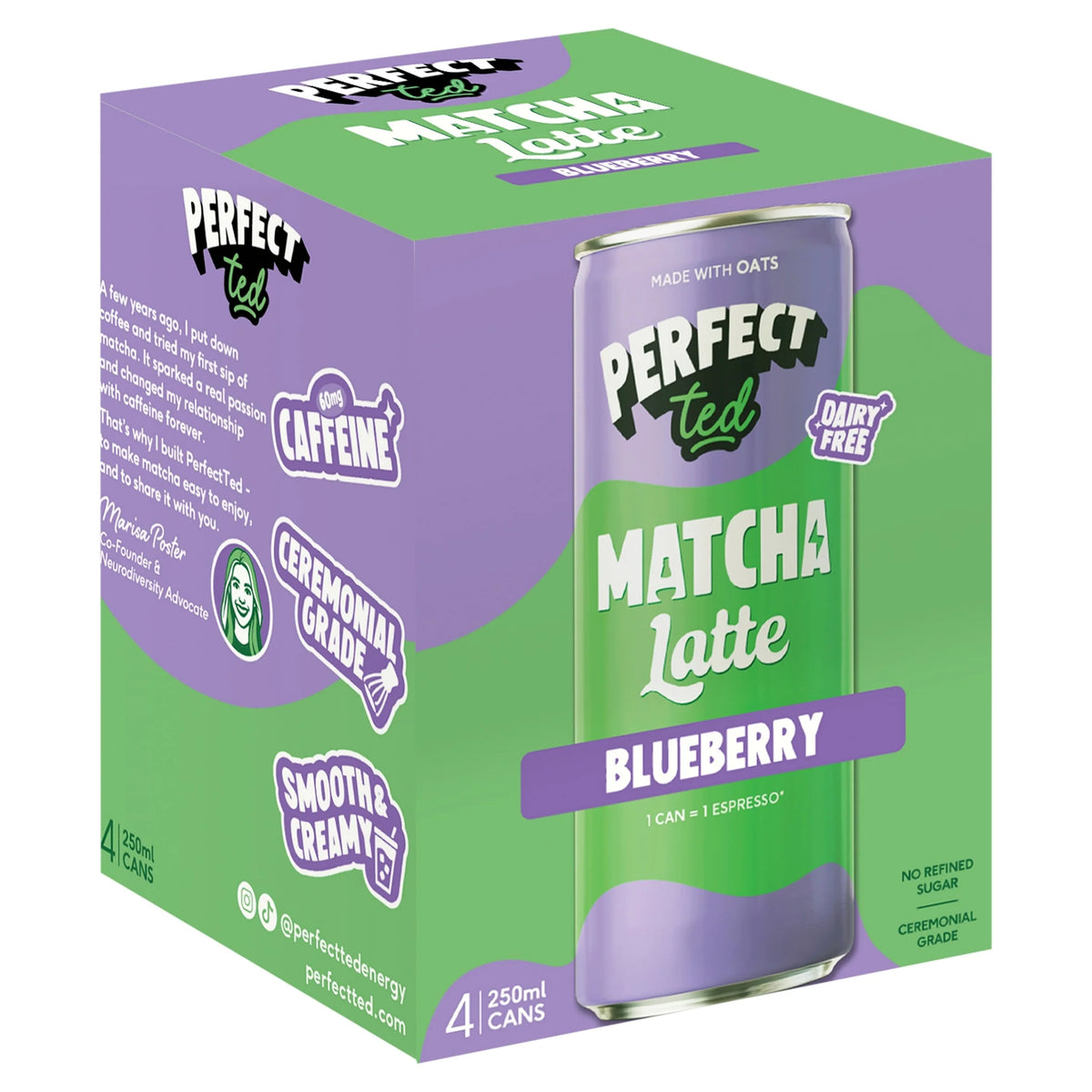 Matcha Latte Blueberry 4x250ml by PERFECT ted