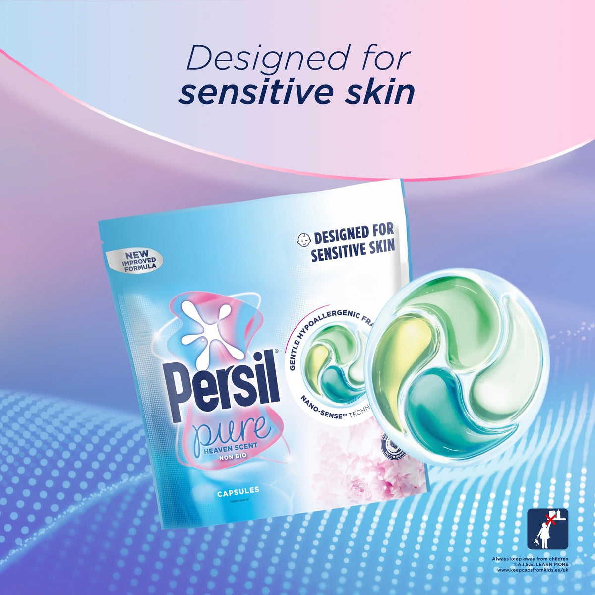 Pure Non Bio Heaven Scent Laundry Washing Detergent Capsules by Persil