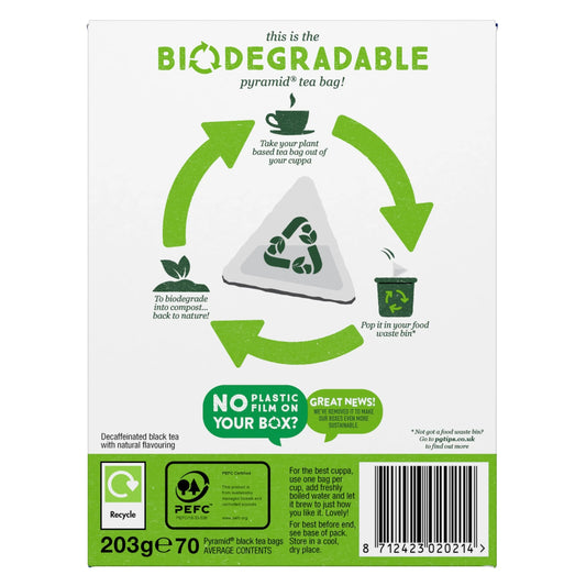 Decaf Black Tea 70 Tea Bags 203g by PG TIPS