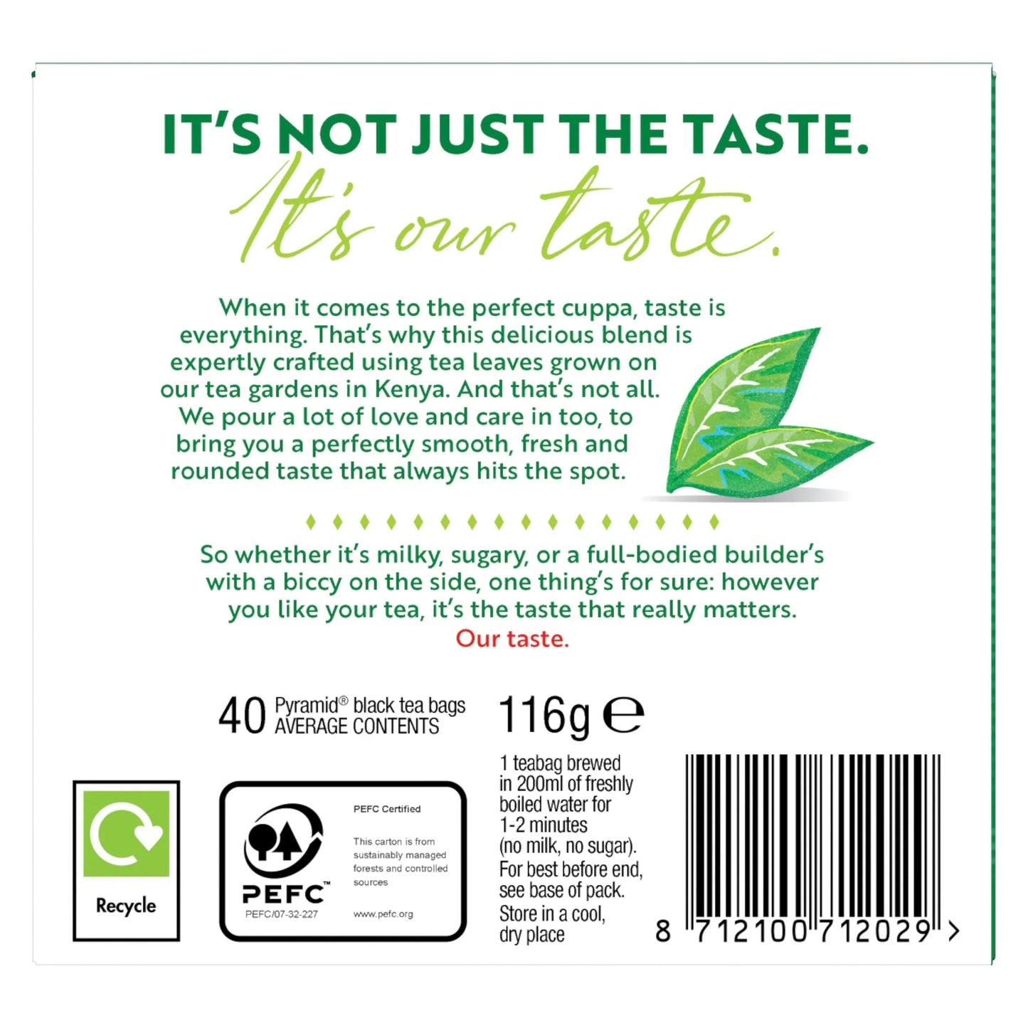 Original Black Tea 40 Tea Bags 116g by PG TIPS