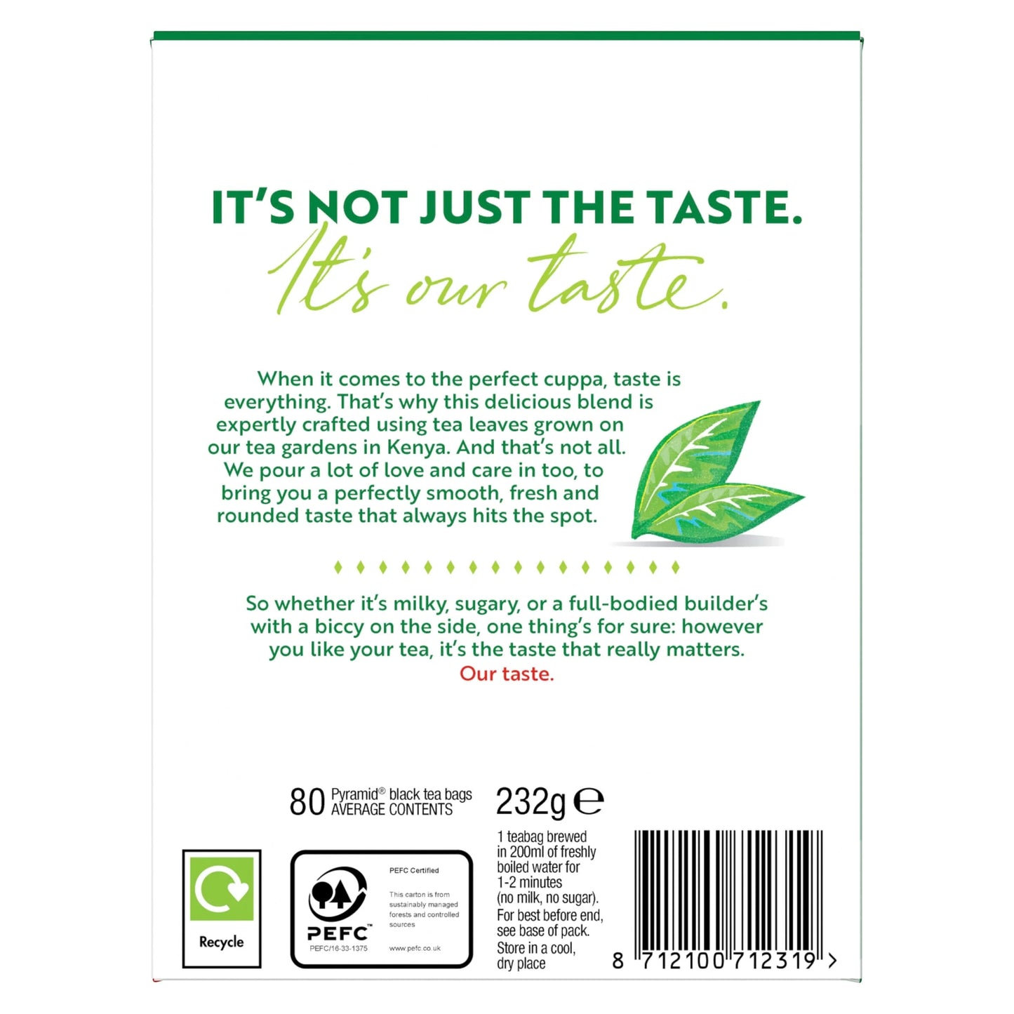 Original Black Tea 80 Tea Bags 232g by PG TIPS