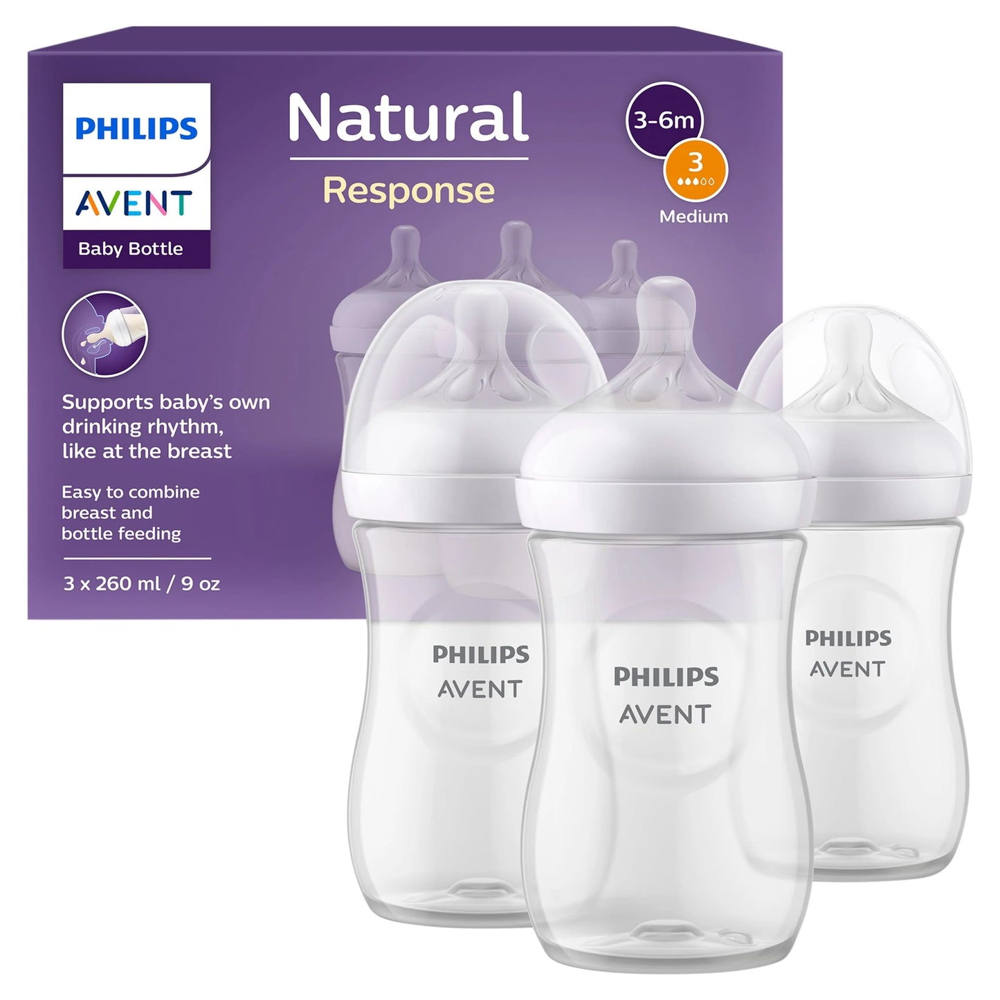 Natural Response Bottle 1m+ 3 X by PHILIPS AVENT
