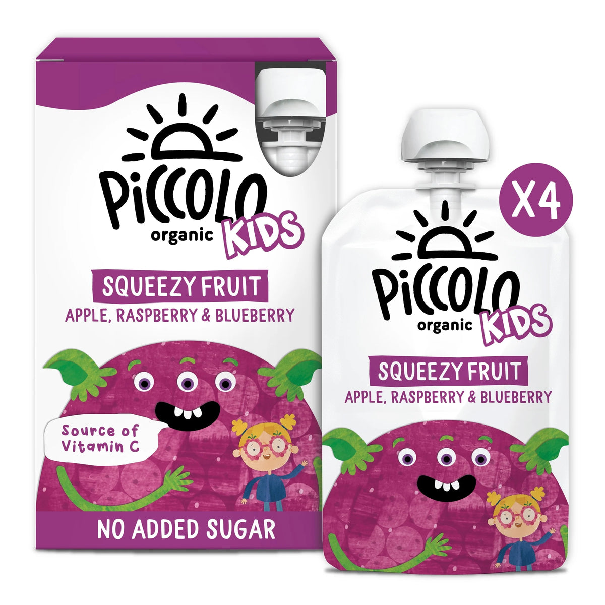 Organic Squeezy Fruit Apple Raspberry by PICCOLO