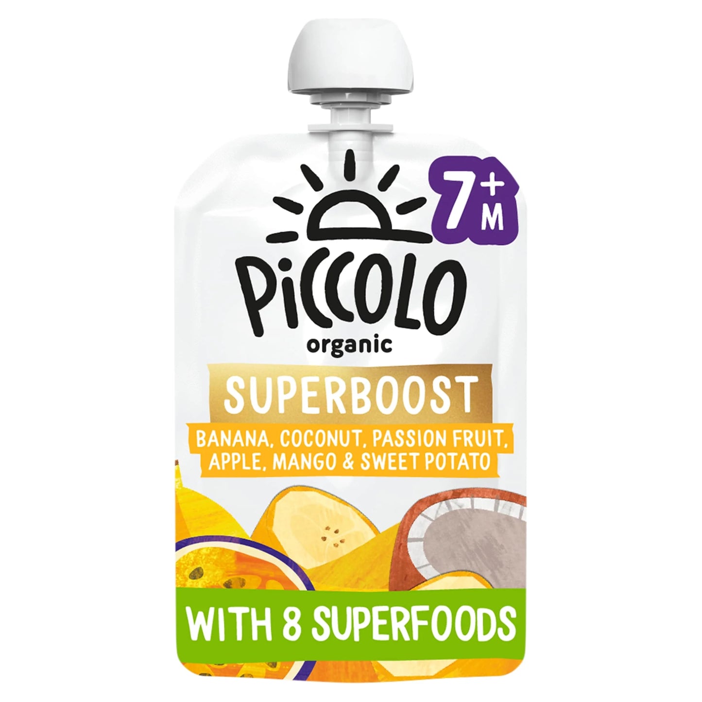 Organic Superboost Banana, Mango, by PICCOLO
