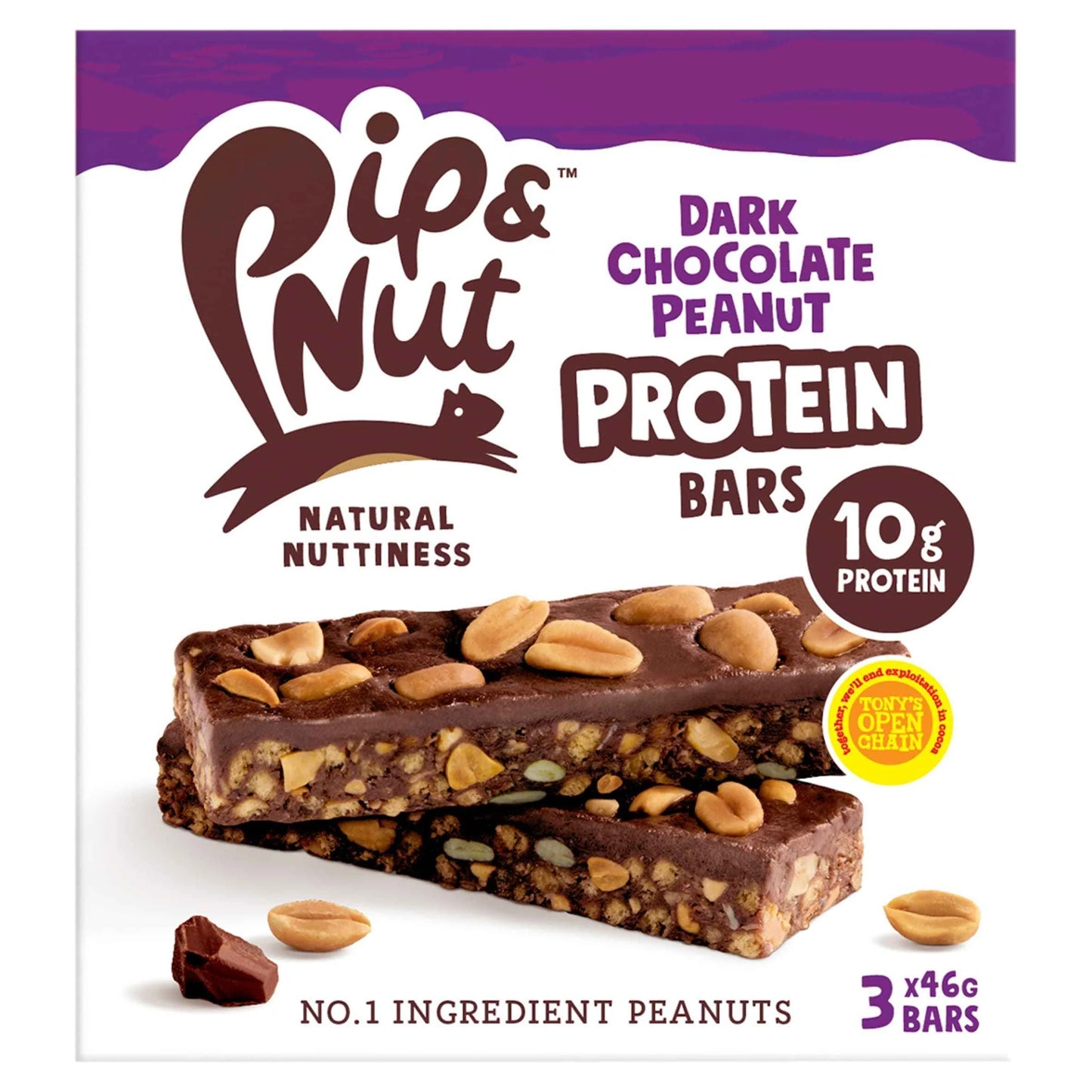 Dark Chocolate Peanut Protein Bar 3 by Pip & Nut