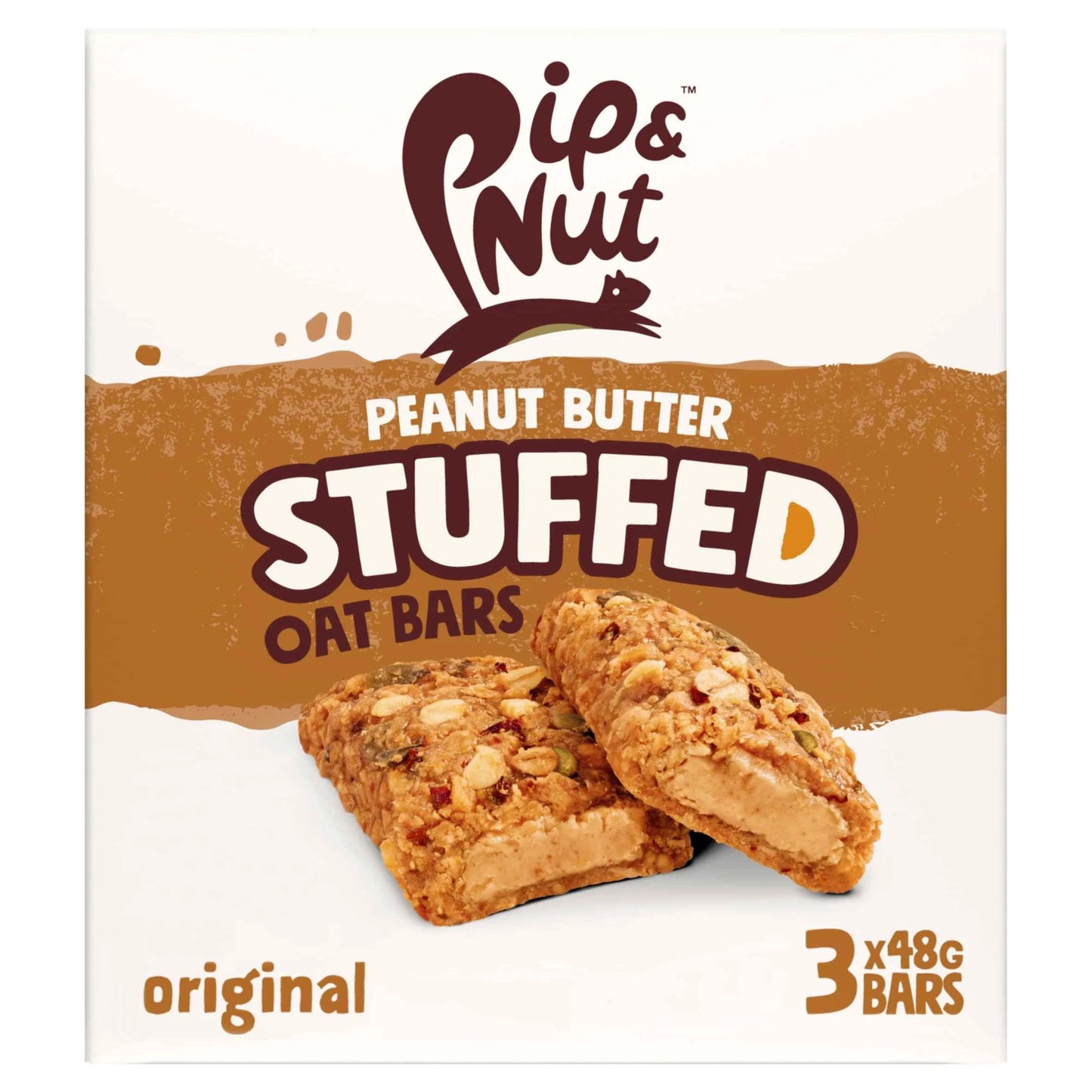 Peanut Butter Stuffed Oat Bars - by Pip & Nut