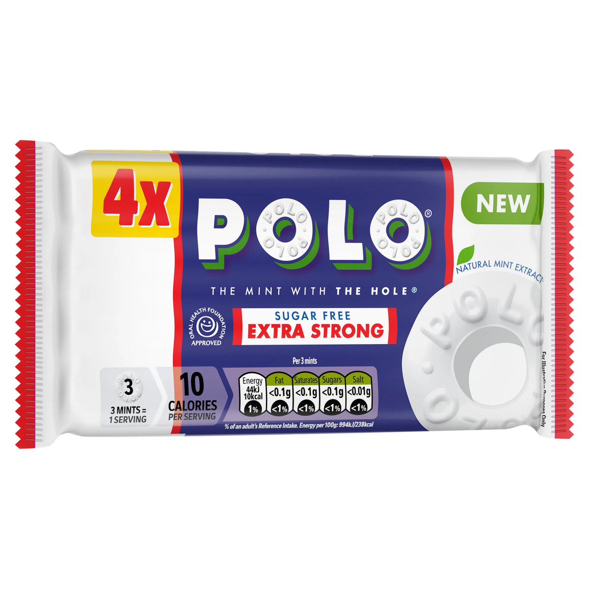 Sugar Free Extra Strong Tube 4 X 33.4g by POLO at The British Vault