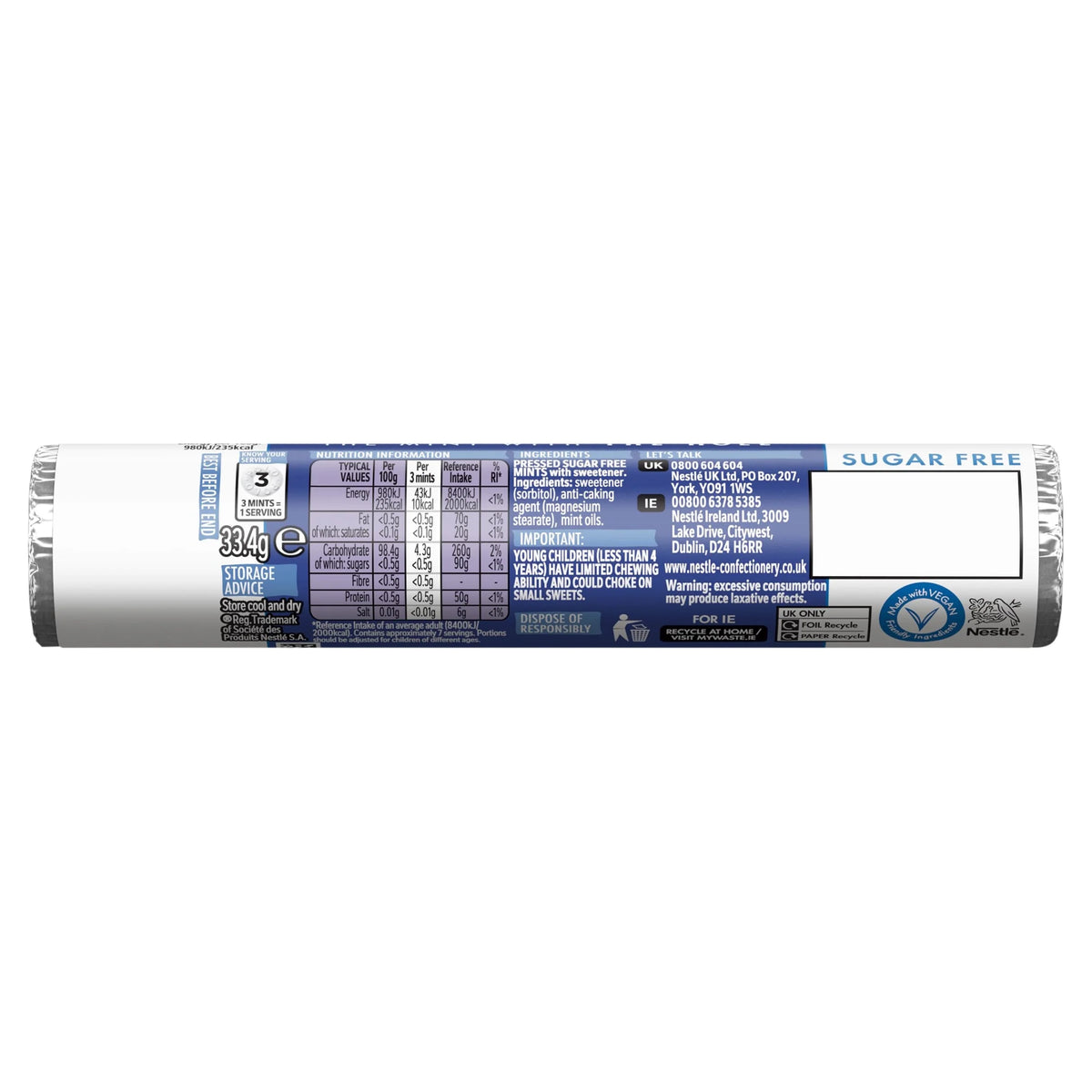 Sugar Free Mints Roll 33.4g by POLO