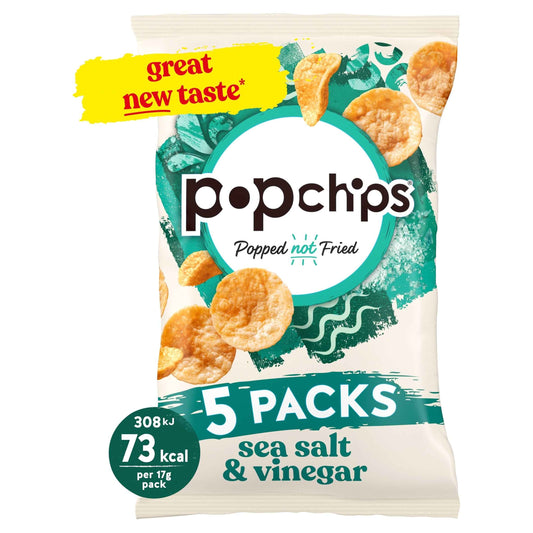 Sea Salt & Vinegar Multipack Crisps by popchips