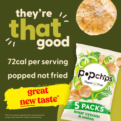 Sour Cream & Onion Multipack Crisps by popchips