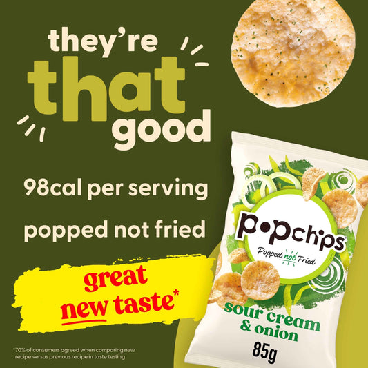 Sour Cream & Onion Sharing Crisps 85g by popchips