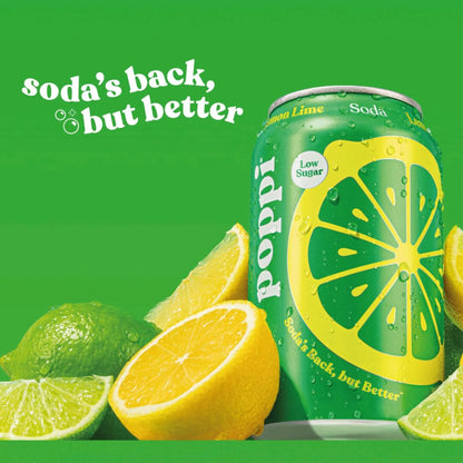 Lemon & Lime Soda Cans 4x330ml by poppi