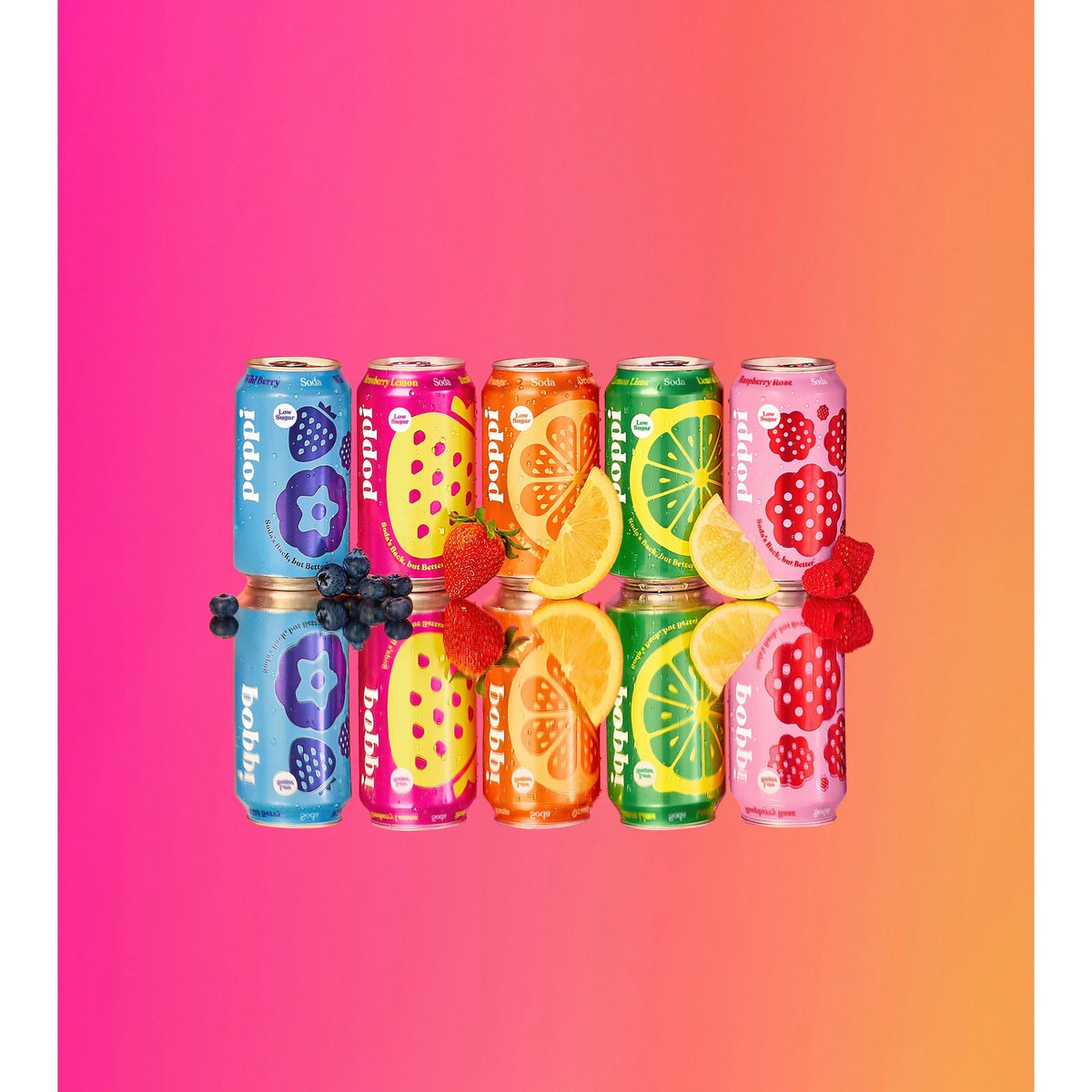 Lemon & Lime Soda Cans 4x330ml by poppi