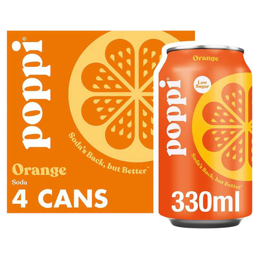 Orange Soda Cans 4x330ml by poppi