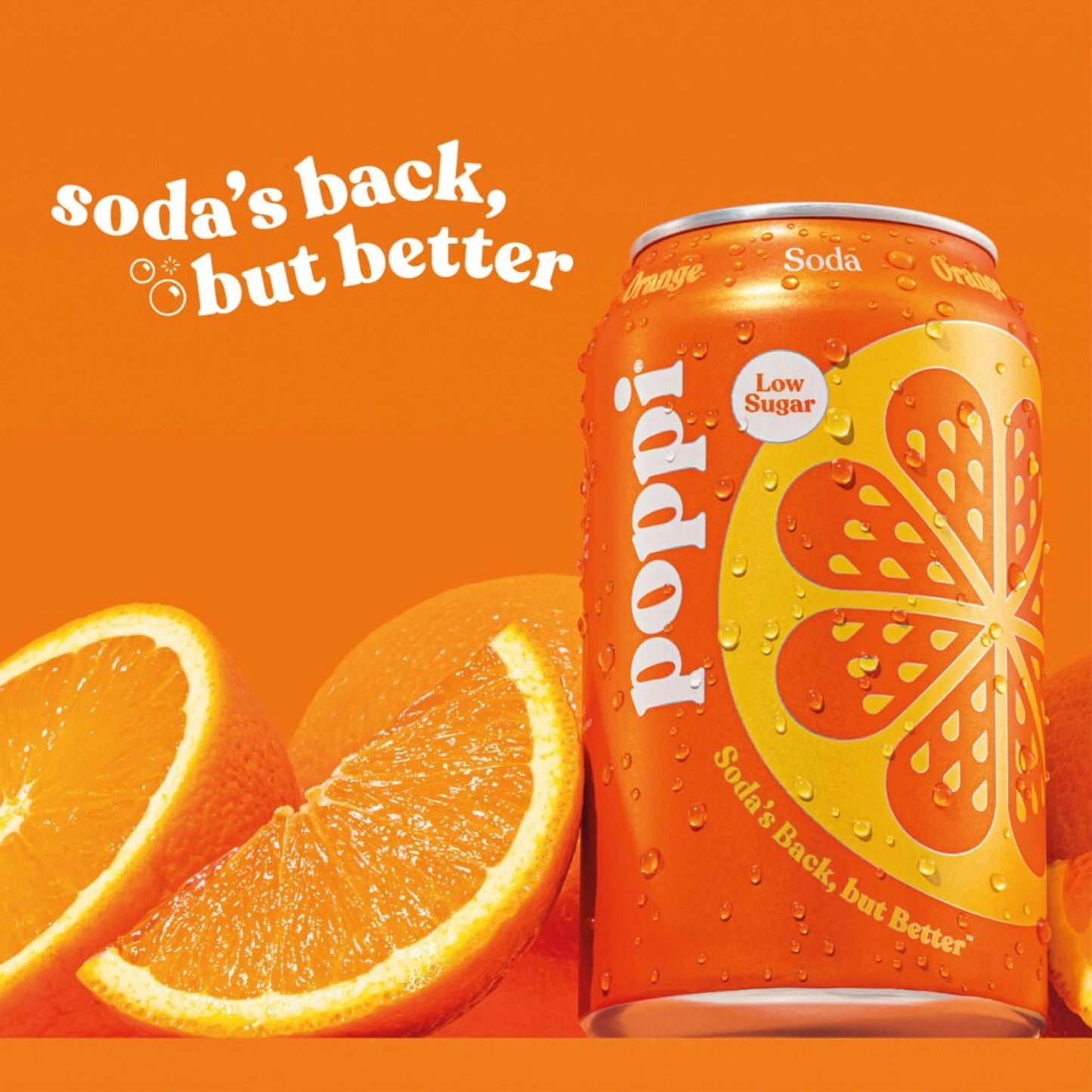 Orange Soda Cans 4x330ml by poppi