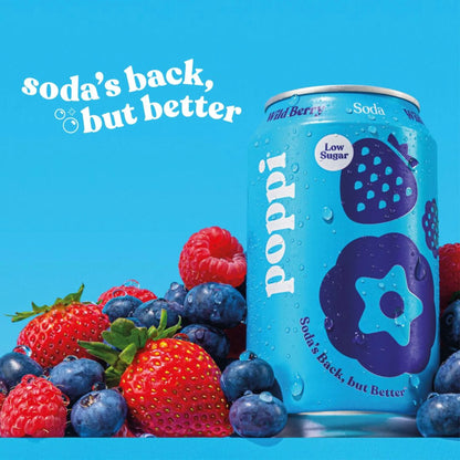 Wild Berry Soda Cans 4x330ml by poppi