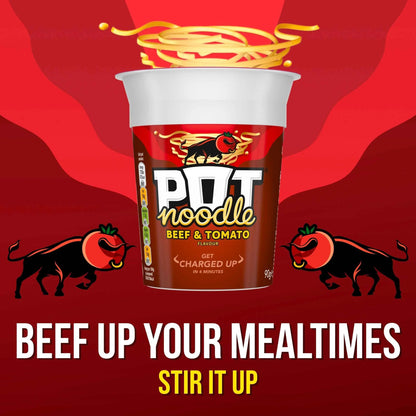 Beef & Tomato 4 X 90g by POT NOODLE