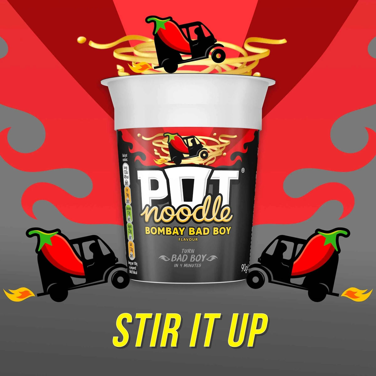 Bombay Bad Boy Instant Noodles 90g by POT NOODLE