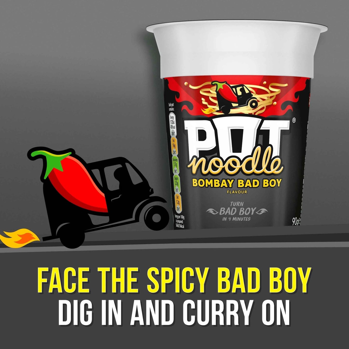 Bombay Bad Boy Instant Noodles 90g by POT NOODLE