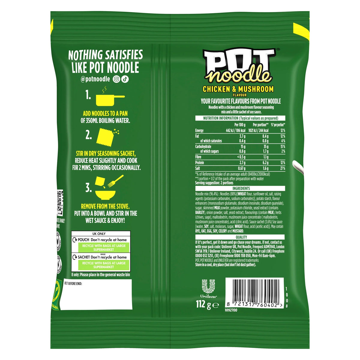Chicken And Mushroom Instant by POT NOODLE