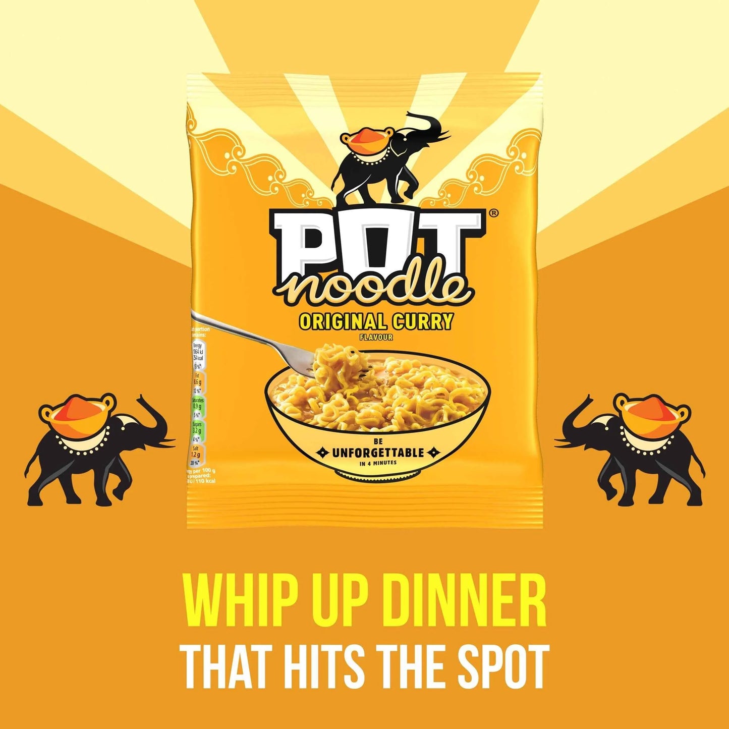 Original Curry Instant Noodles 114g by POT NOODLE