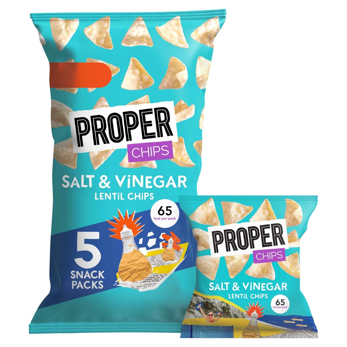 Chips Salt & Vinegar Lentil Chips 5 X by PROPER