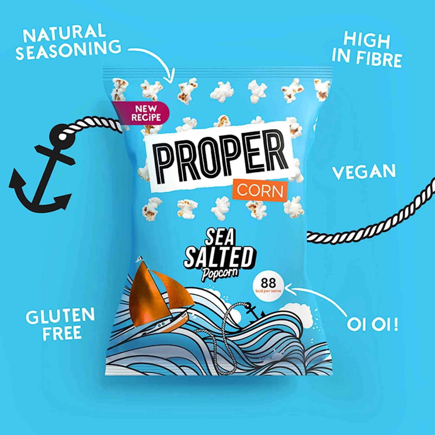Proper Sea Salted Popcorn 70g by PROPERCORN