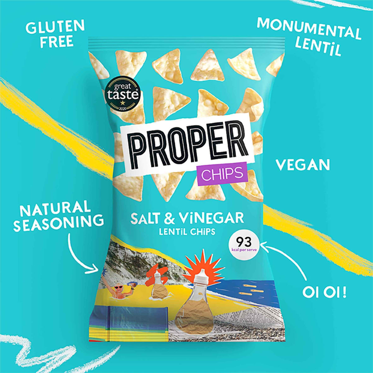chips Salt & Vinegar Lentil Chips 85g by PROPER