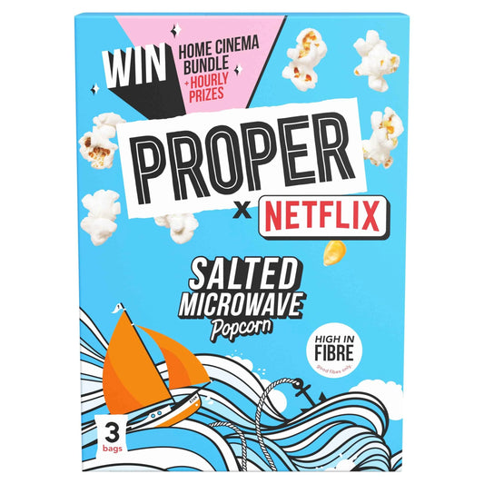 Salted Microwave Popcorn 3x70g by PROPERCORN