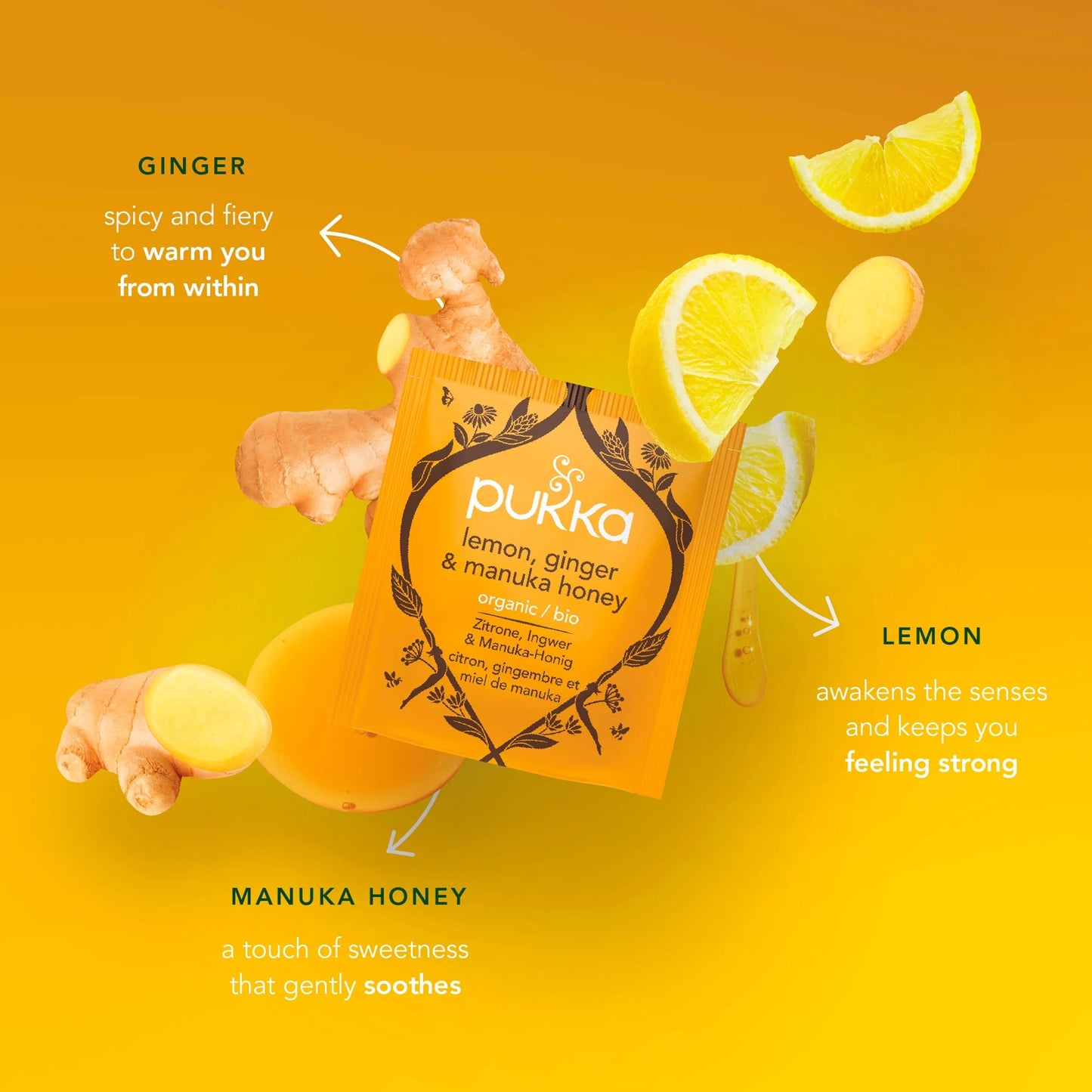 Organic Lemon, Ginger & A Touch Of Manuka Honey 40 Immunity by Pukka