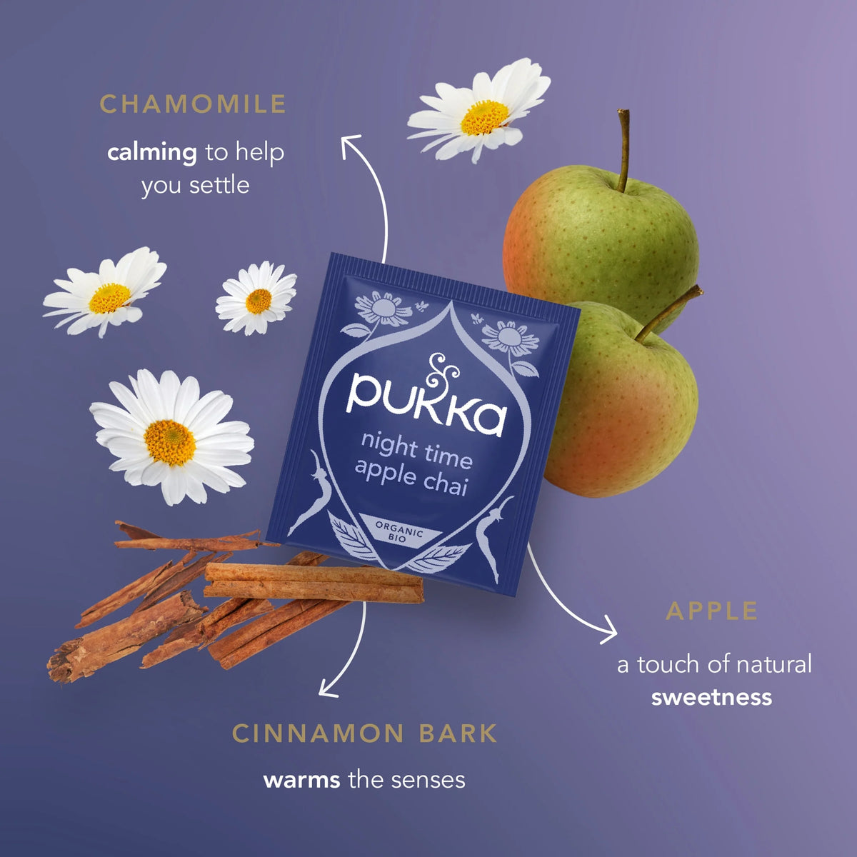 Organic Night Time Apple Chai Herbal by Pukka