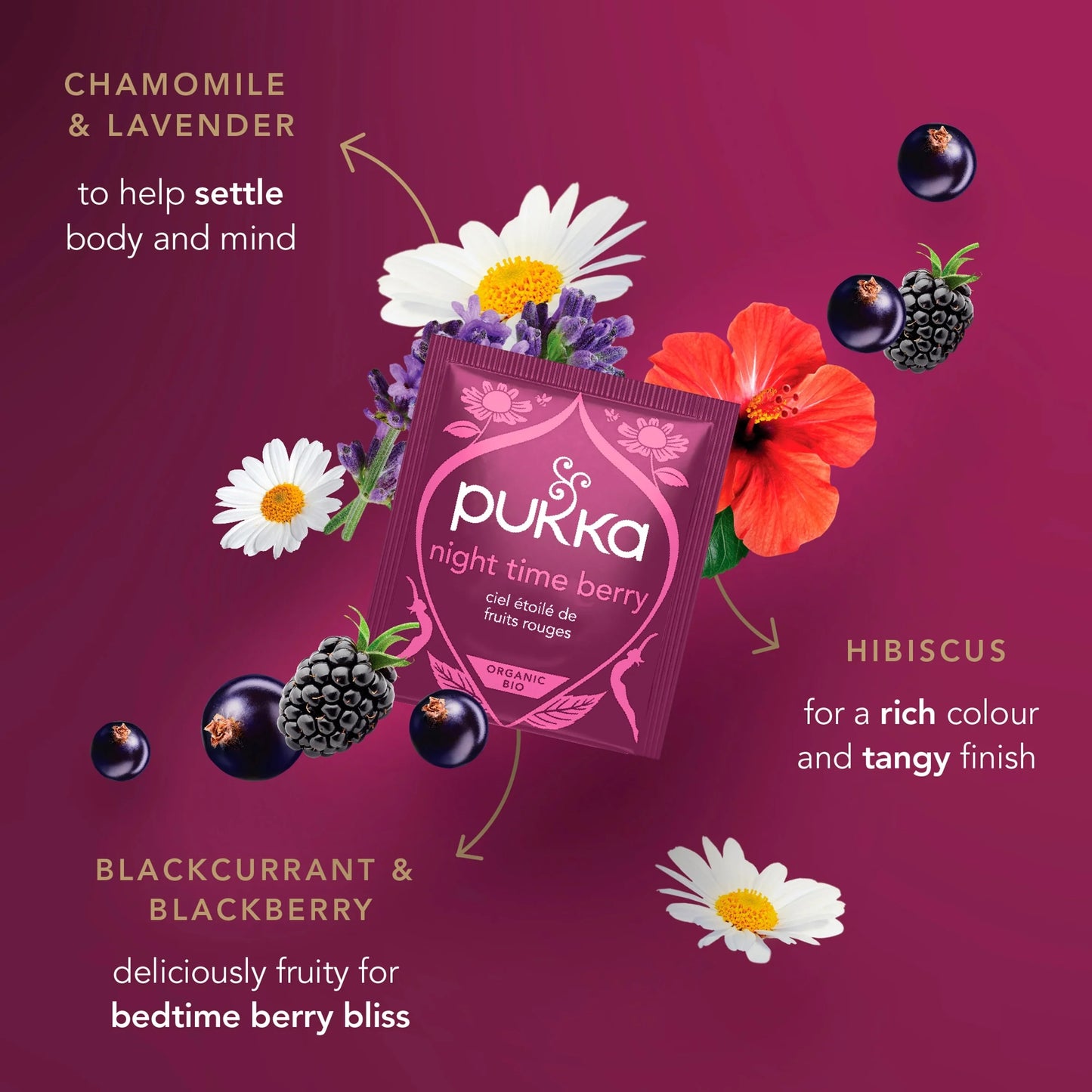 Organic Night Time Berry Herbal Tea by Pukka