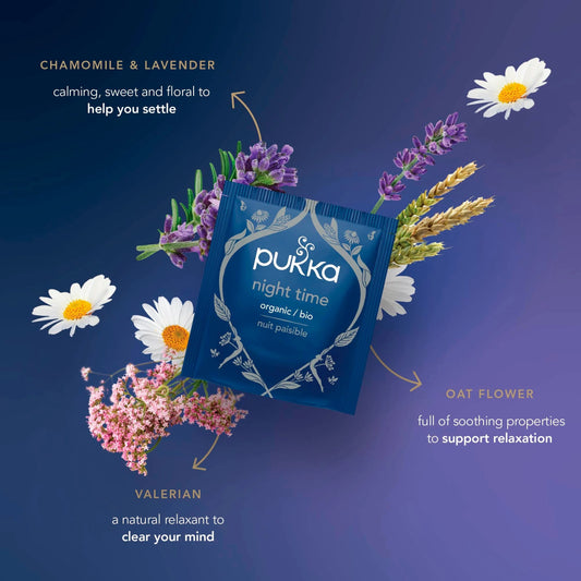 Organic Night Time Herbal Tea With Chamomile 40 Sleep Tea by Pukka