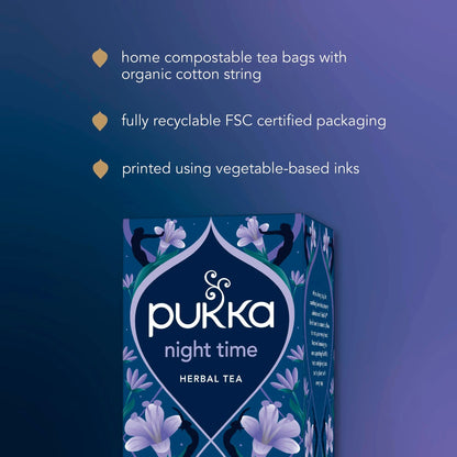 Organic Night Time Herbal Tea With Chamomile 40 Sleep Tea by Pukka