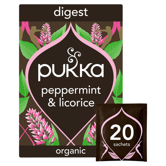 Organic Peppermint & Licorice Mint Tea 20 Herbal Tea Bags 30g by Pukka