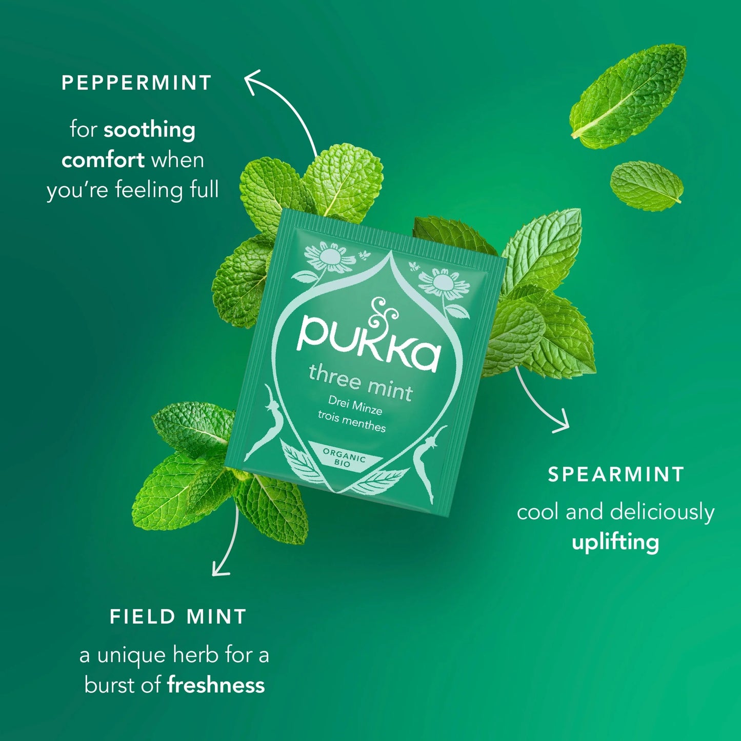 Organic Three Mint Tea With Peppermint by Pukka