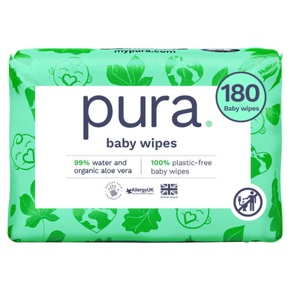 Plastic Free Baby Wipes 3 X 60pk by PURA