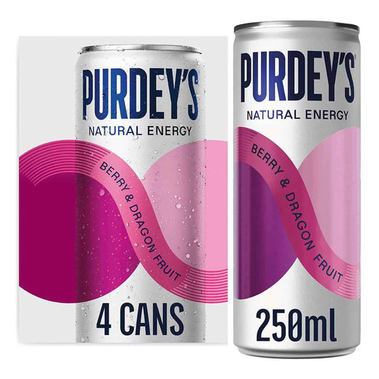 Purdeys Sparkling Berry And Dragonfruit 4x250ml by PURDEY'S