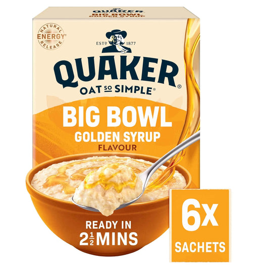 Big Bowl Golden Syrup Porridge Sachets 6x49.6g by QUAKER