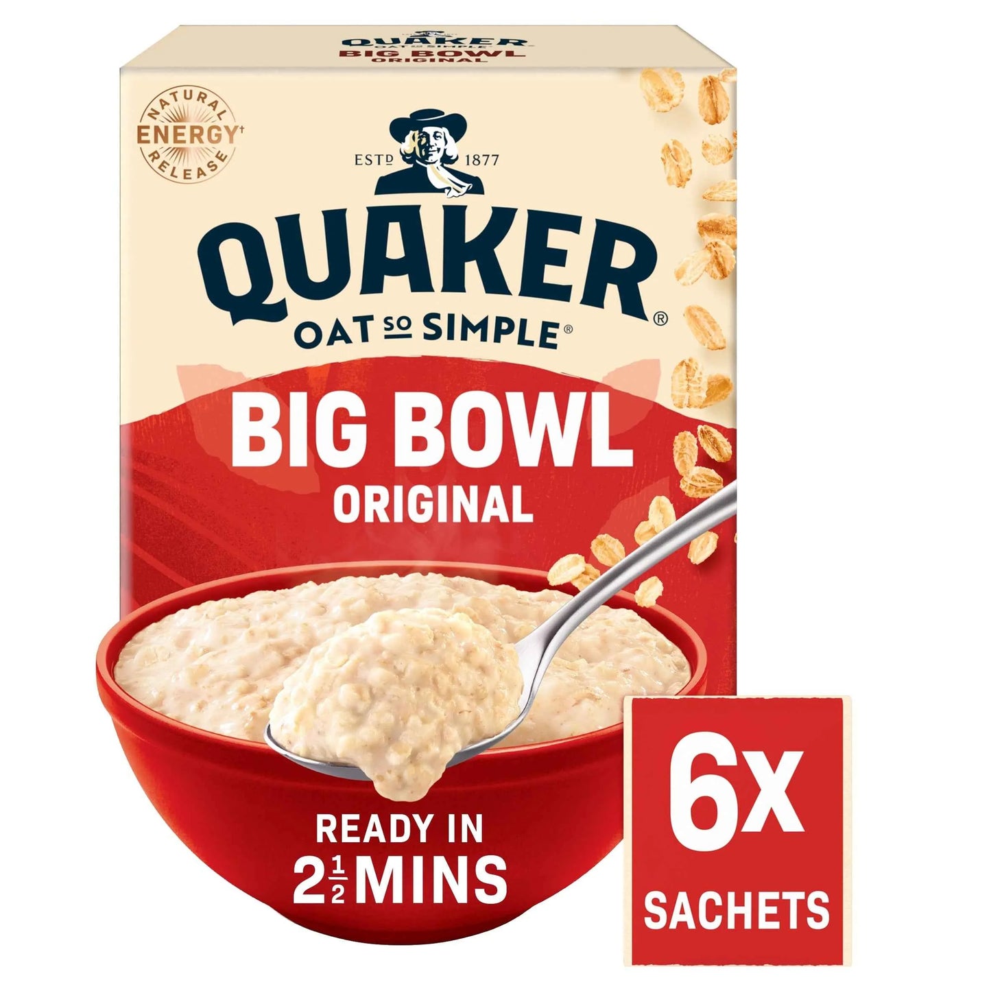 Oat So Simple Big Bowl Original Porridge Sachets 6x38.5g by QUAKER