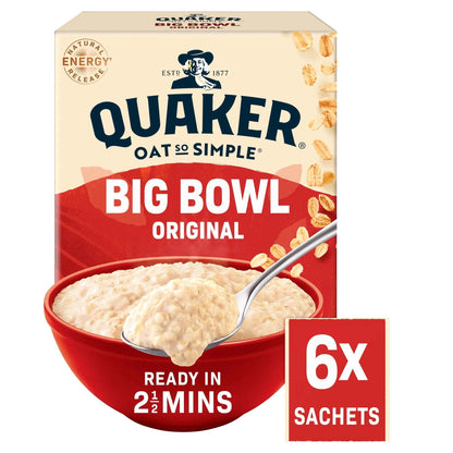 Oat So Simple Big Bowl Original Porridge Sachets 6x38.5g by QUAKER
