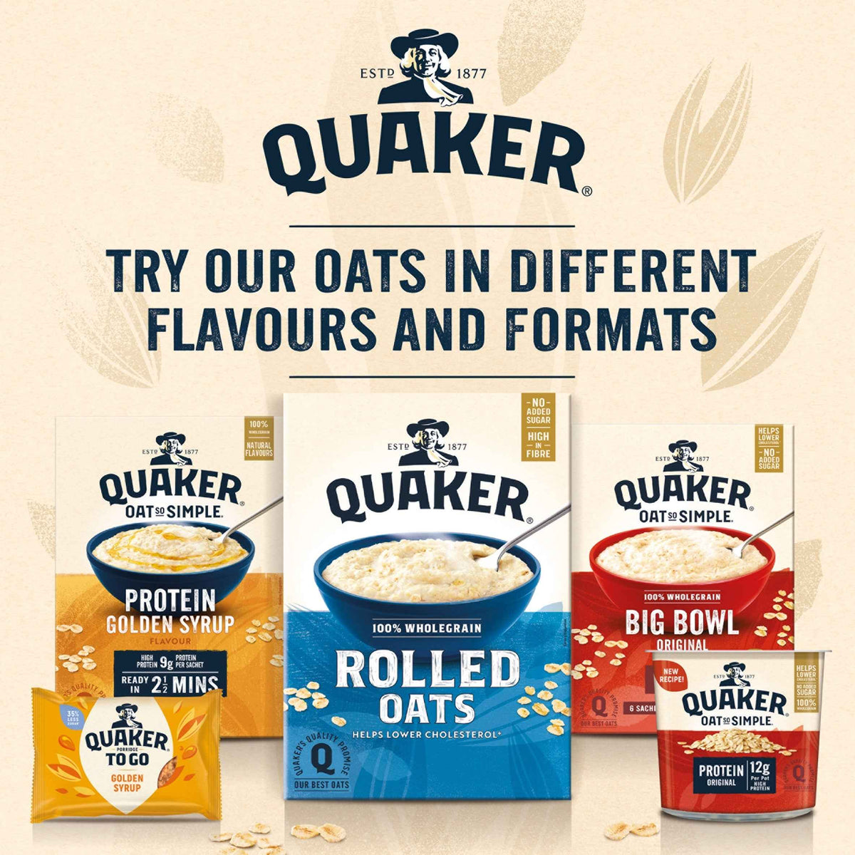 Oat So Simple Big Bowl Original Porridge Sachets 6x38.5g by QUAKER