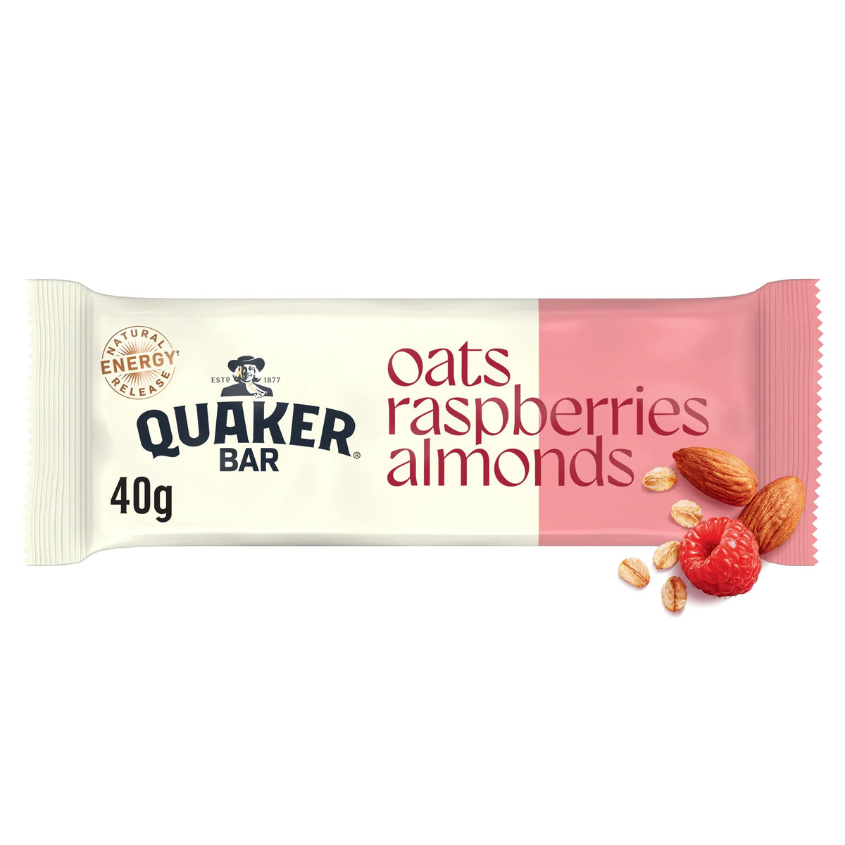 Oats Raspberries Almonds Bar 40g by QUAKER at The British Vault