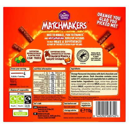 Matchmakers Zingy Orange 110g by Quality Street at The British Vault