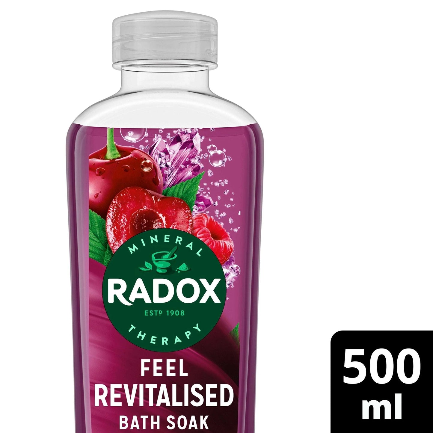 Cherry & Raspberry Feel Revitilised Bath Soak Bubble Bath by RADOX