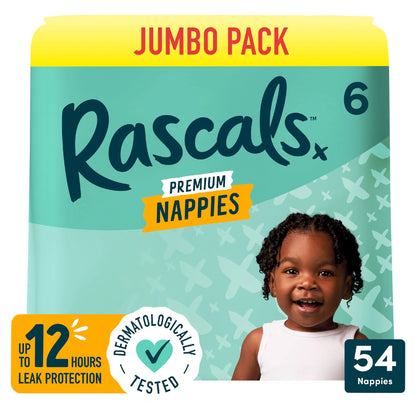 Rascal Plus Friends Premium Nappies Size 6 54 by Rascals
