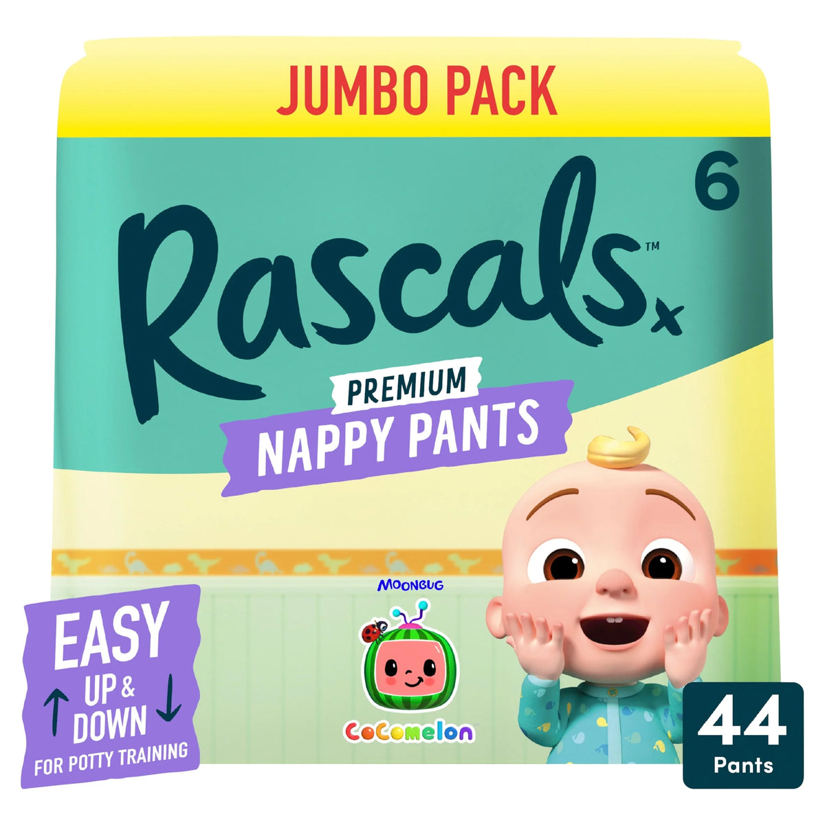 Premium Cocomelon Nappy Pants, Size 6 by Rascals